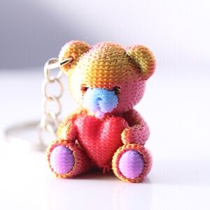 Beautiful Teddy Multi Color Key Chain New